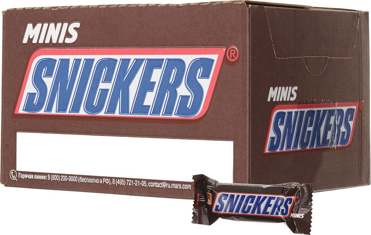 фото Конфеты шоколадные snickers minis