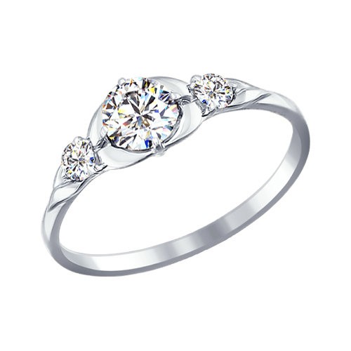 

Кольцо из белого золота с фианитом р. 16.5 Яхонт Ювелирный 126289, 126289