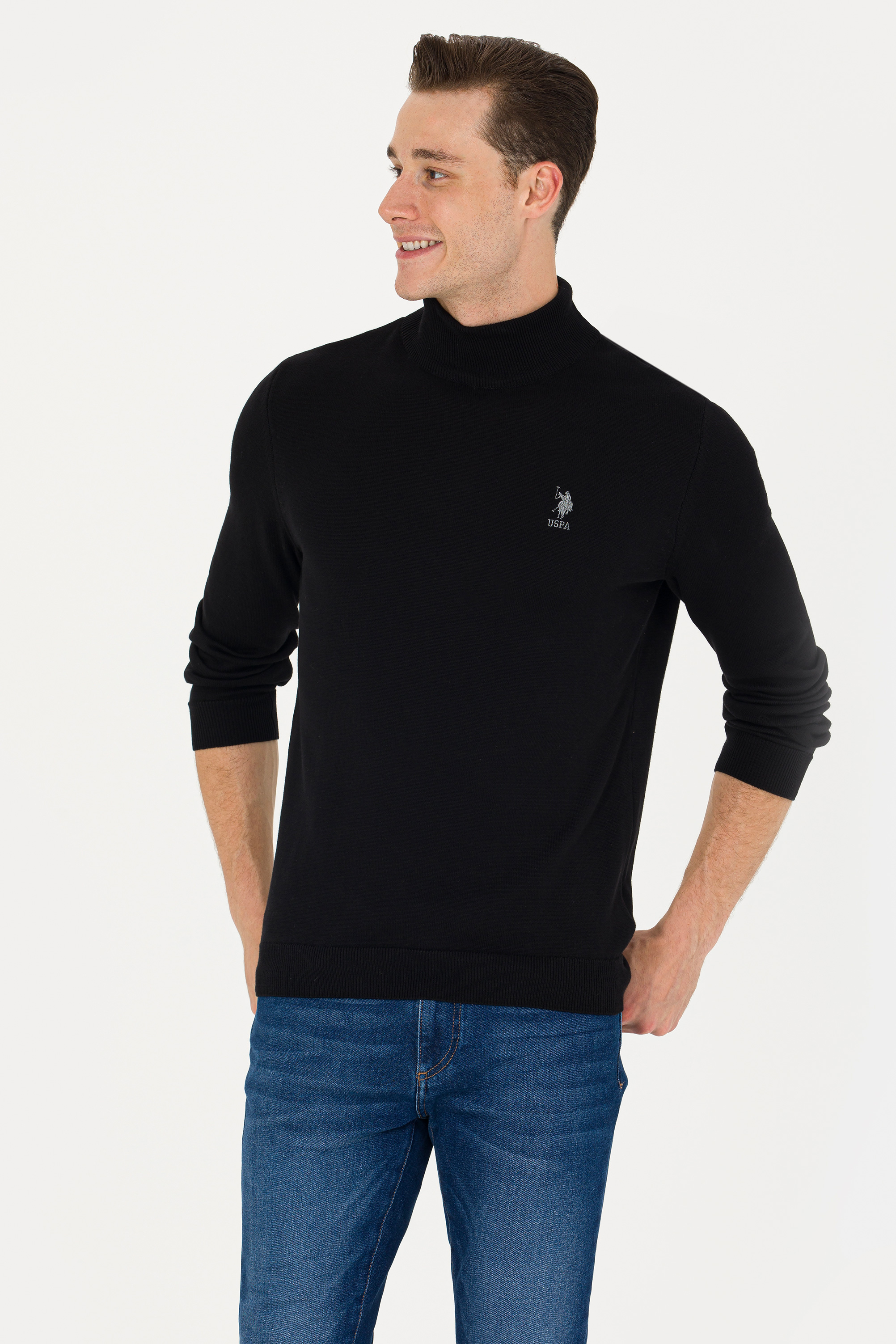 

Свитер мужской US Polo G081SZ0TK0YBS-SK23 черный 2XL, G081SZ0TK0YBS-SK23