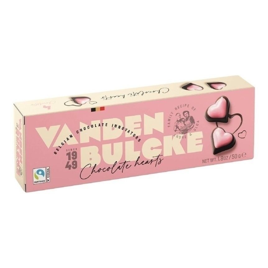 Конфеты шоколадные Vandenbulcke Chocolate Hearts с ореховой начинкой 50 г