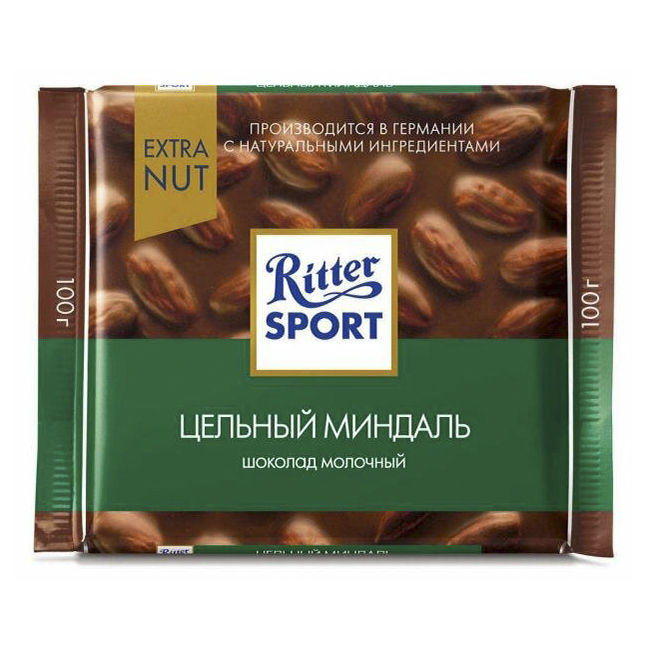 

Шоколад Ritter Sport молочный с цельным миндалем 100 г