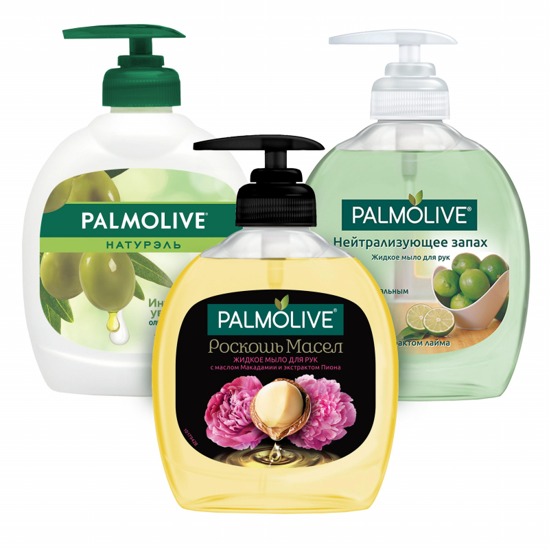 фото Мыло жидкое palmolive олива нейтрализующее роскошь масел 300 мл, 3 шт./уп.