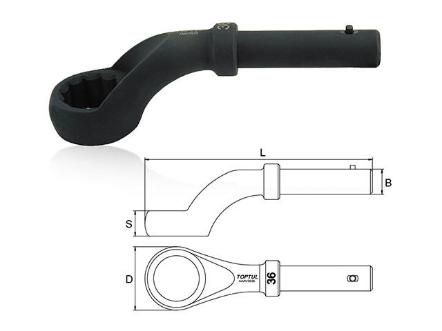 Ключ гаечный Toptul (угол 45гр) 75мм (AAAV7575) ключ garage td1204 50mm накидной односторонний 45гр 50 мм