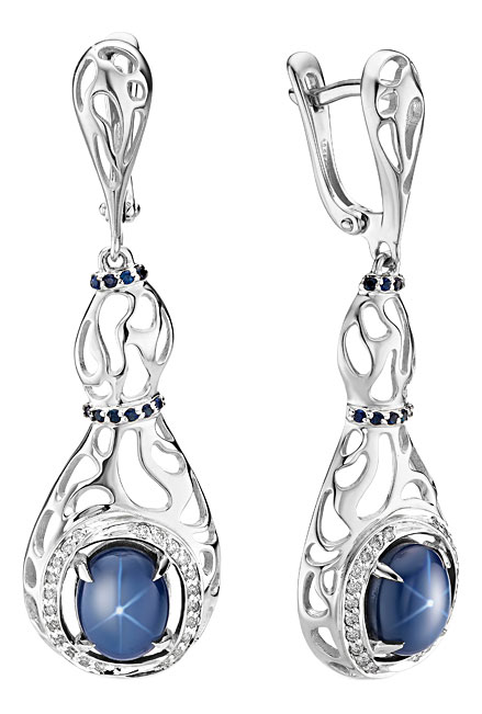 

Серьги из белого золота с сапфиром/бриллиантом Империал S0257-226, S0257-226