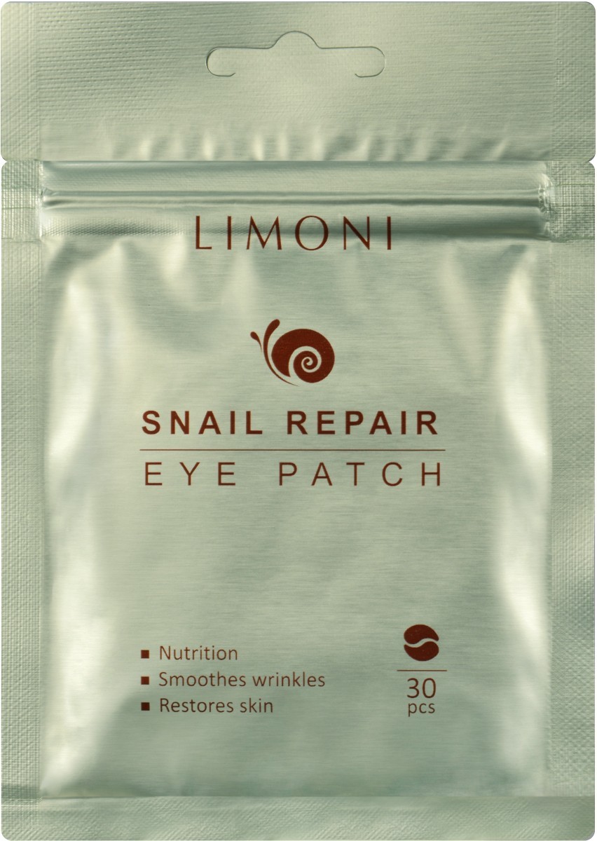 Патчи для глаз восстанавливающие Limoni Snail Repair Eye Patches, 30 шт патчи для глаз limoni тканевые против отеков с муцином улитки и центеллой 60 шт