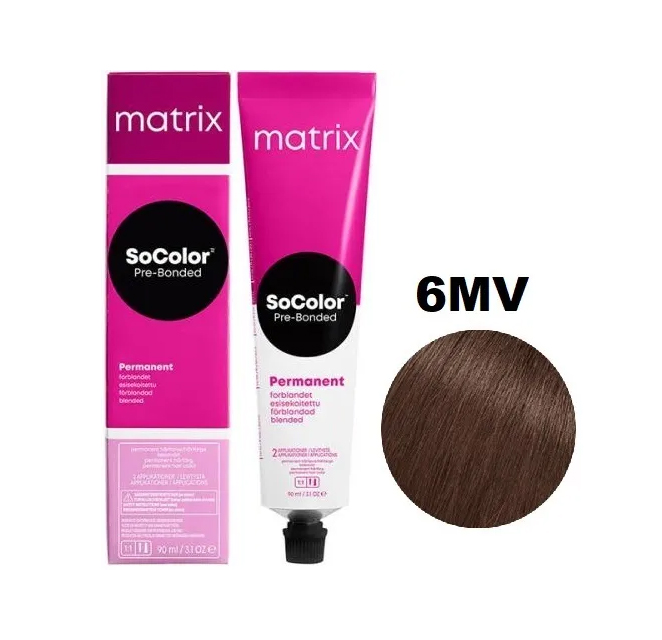 Краска Matrix SoColor Pre-Bonded 6MV темный блондин мокка перламутровый 90 мл крем краска hyaluronic acid 2876 6 28 темный блондин перламутровый шоколадный 100 мл