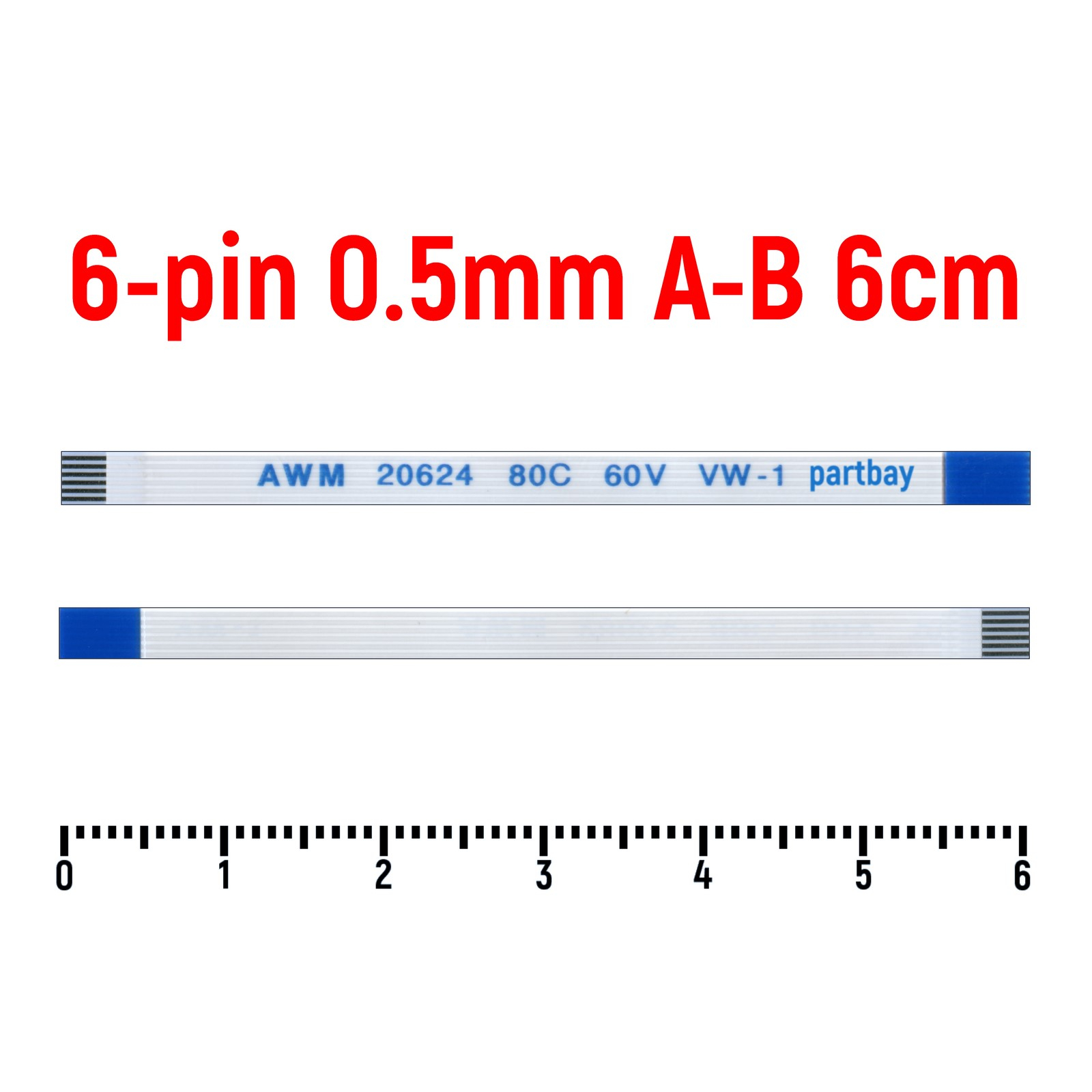 Шлейф OEM 6-pin Шаг 0.5mm Длина 6cm