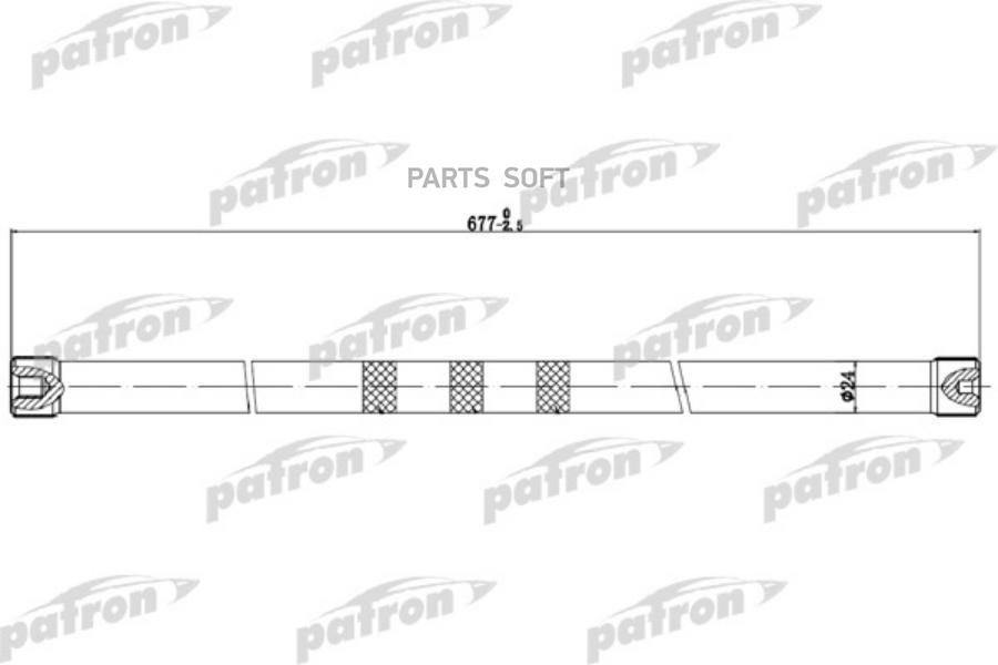 Торсион прав RENAULT MEGANE 19 L677мм, 26-27 зуб. PATRON PTB1005