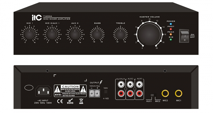 

AV-ресивер ITC T-120MA Black, T-120MA