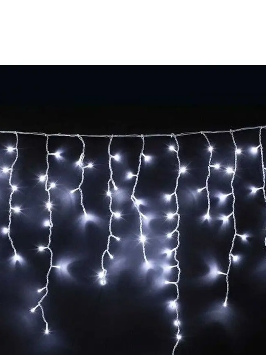 

Новогодняя гирлянда Merry Christmas бахрома 240LED белая 5 м 15044
