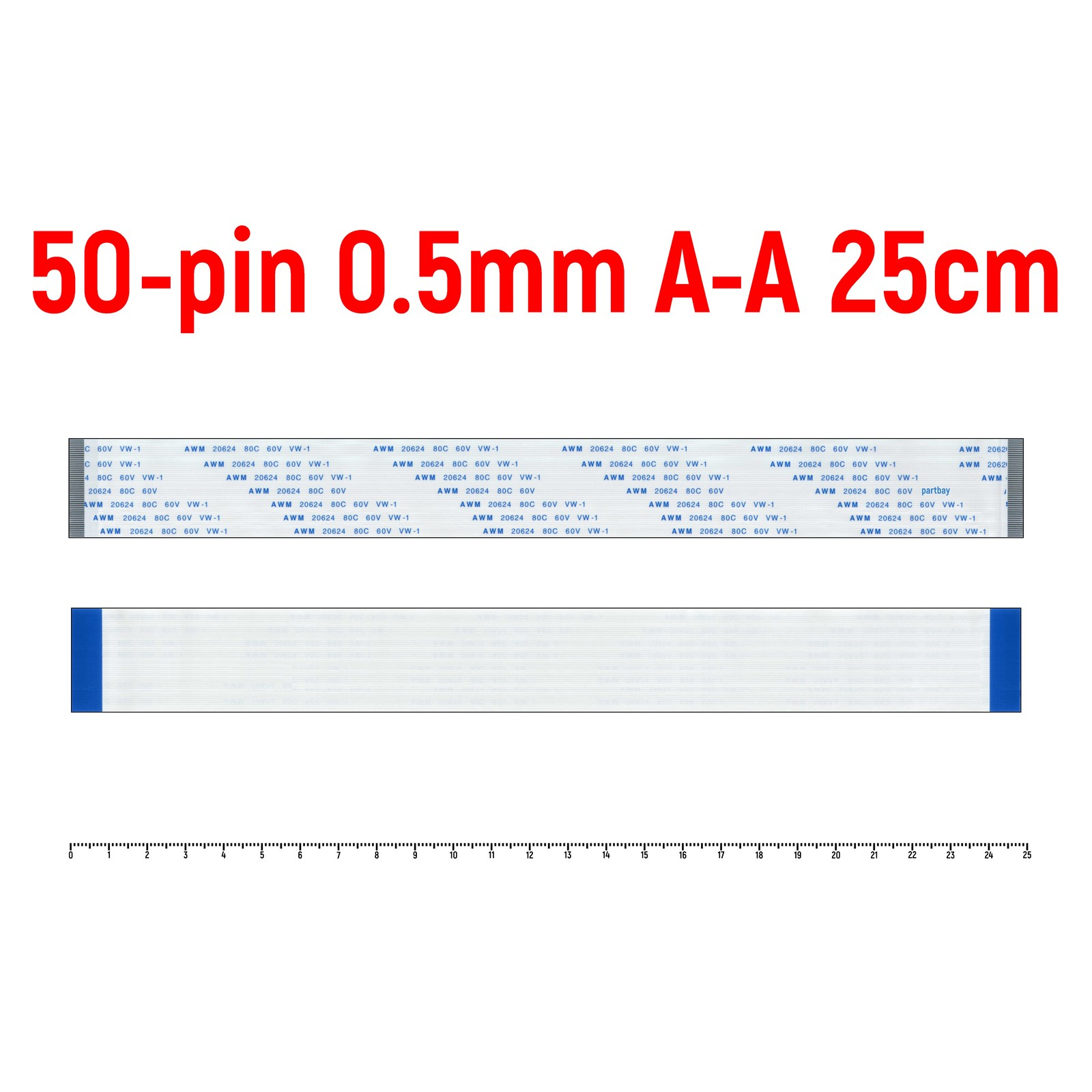 Шлейф FFC 50-pin Шаг 0.5mm Длина 25cm 600014097251