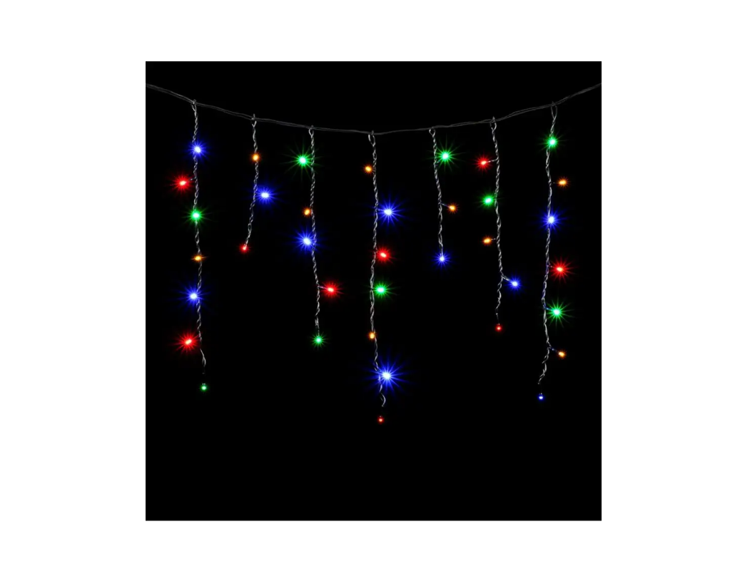 Новогодняя гирлянда Merry Christmas бахрома 240 LED разноцветная 5м 15046