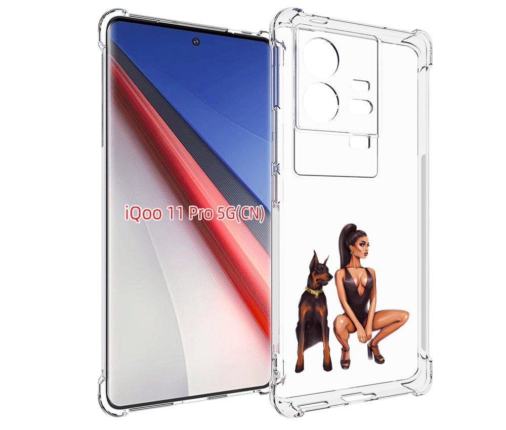 

Чехол бампер MyPads Борзая-девушка для Vivo iQOO 11 Pro противоу..., Прозрачный, Tocco