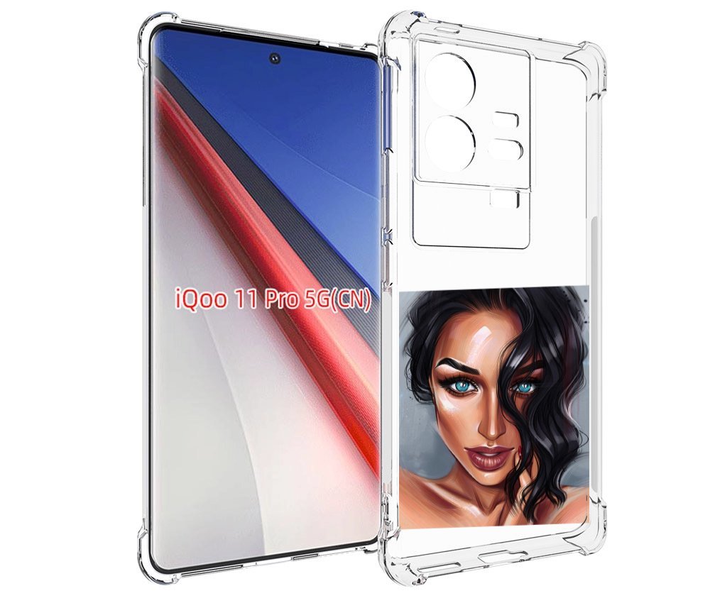 

Чехол бампер MyPads Брюнетка для Vivo iQOO 11 Pro противоударный, Прозрачный, Tocco