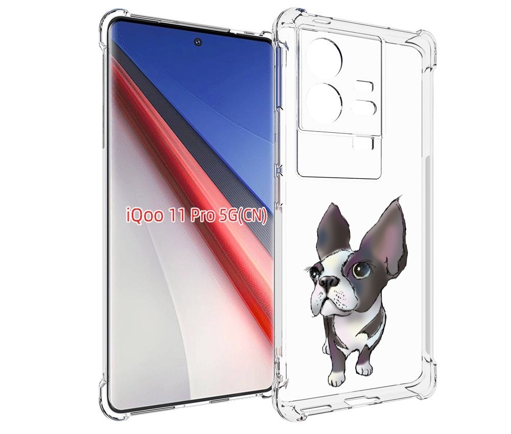 Чехол бампер MyPads Бульдожка для Vivo iQOO 11 Pro противоударный