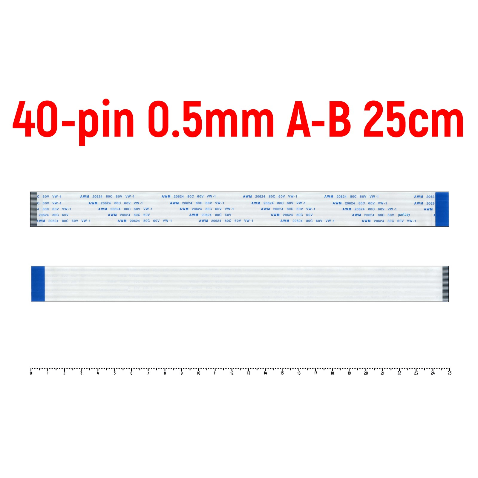 

Шлейф FFC 40-pin Шаг 0.5mm Длина 25cm