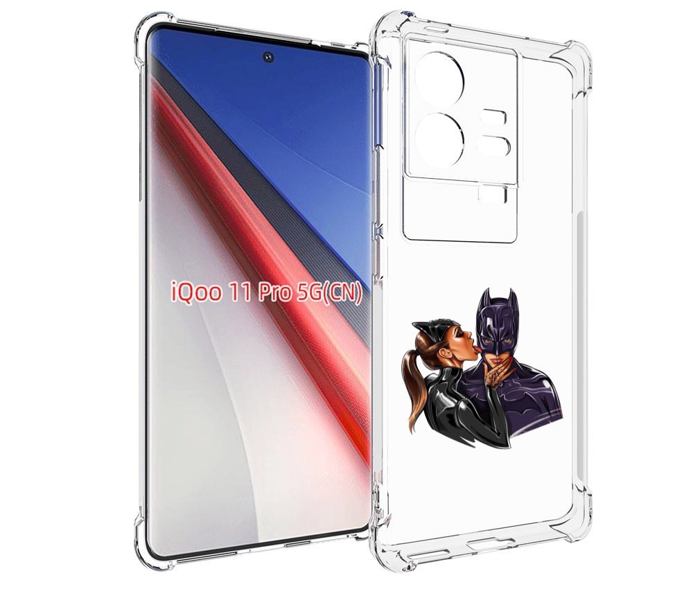 

Чехол бампер MyPads Бэтман для Vivo iQOO 11 Pro противоударный, Прозрачный, Tocco
