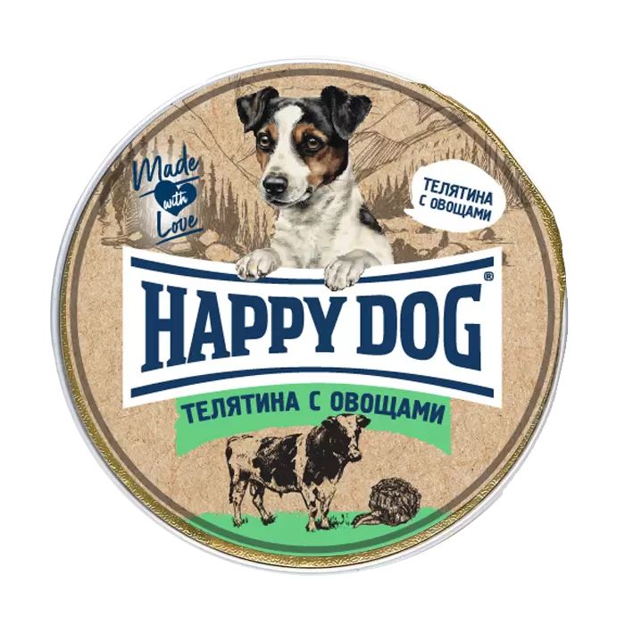 Консервы для собак Happy Dog NaturLine с телятиной и овощами, 10 шт по 125 г