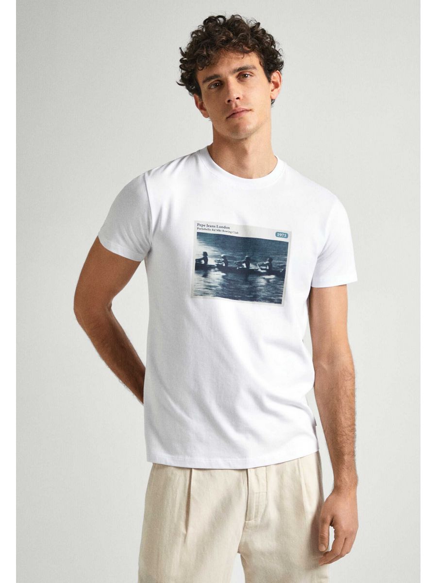 

Футболка мужская Pepe Jeans PE122O0MK белая 2XL, Белый, PE122O0MK