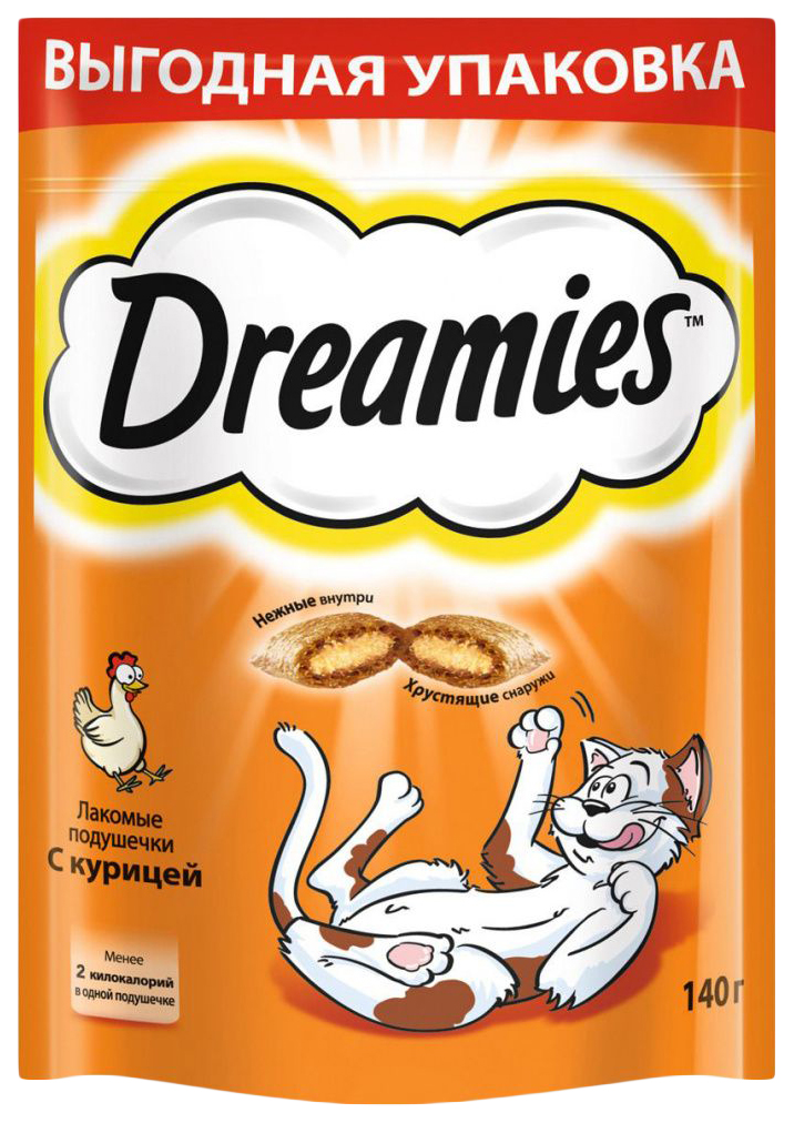 

Лакомство для кошек Dreamies с курицей для кошек, 12 шт по 140 г