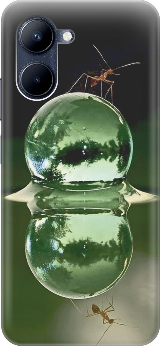 

Силиконовый чехол на realme C33 с принтом "Жук на пузырьке", Зеленый;черный, 1574000