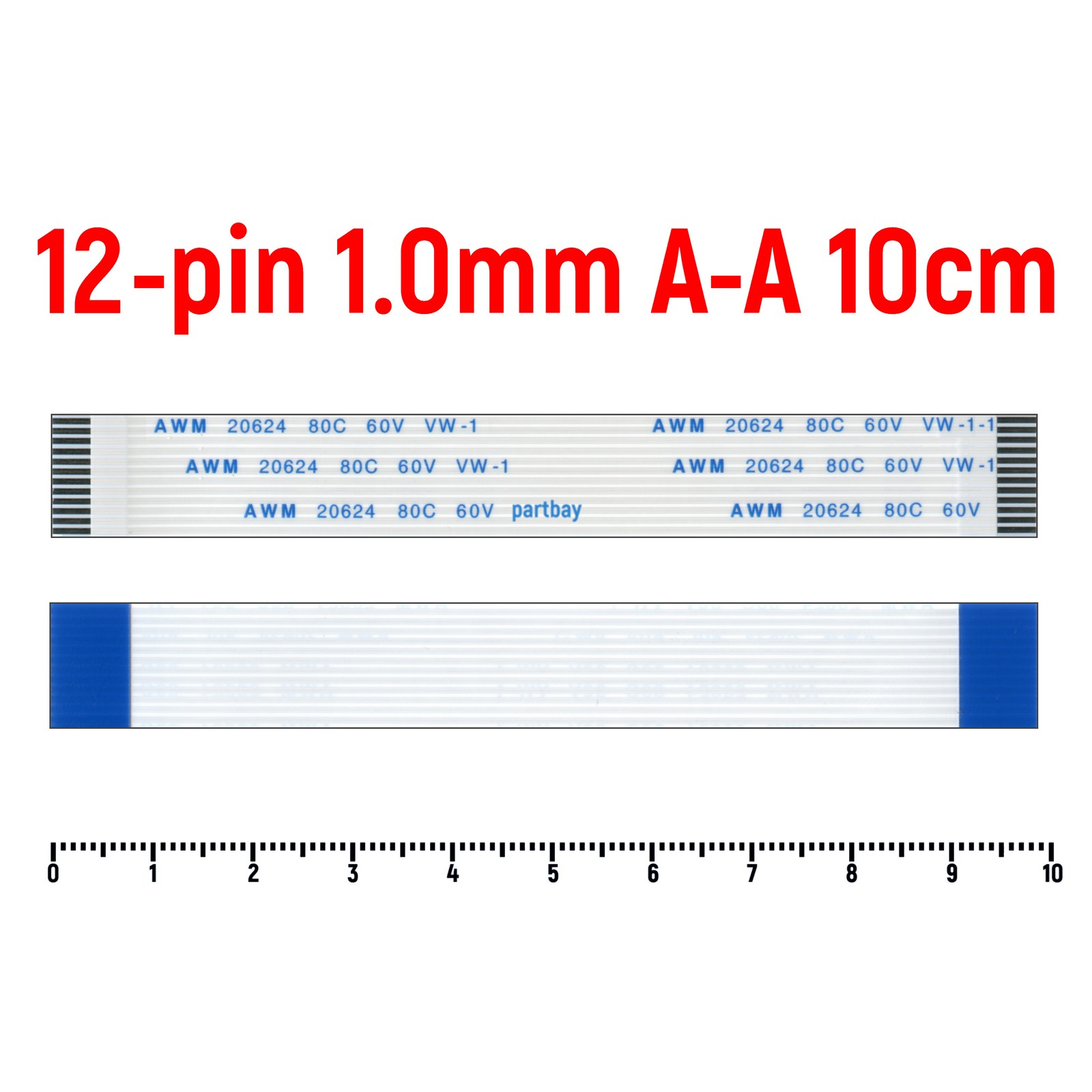 

Шлейф FFC 12-pin Шаг 1.0mm Длина 10cm