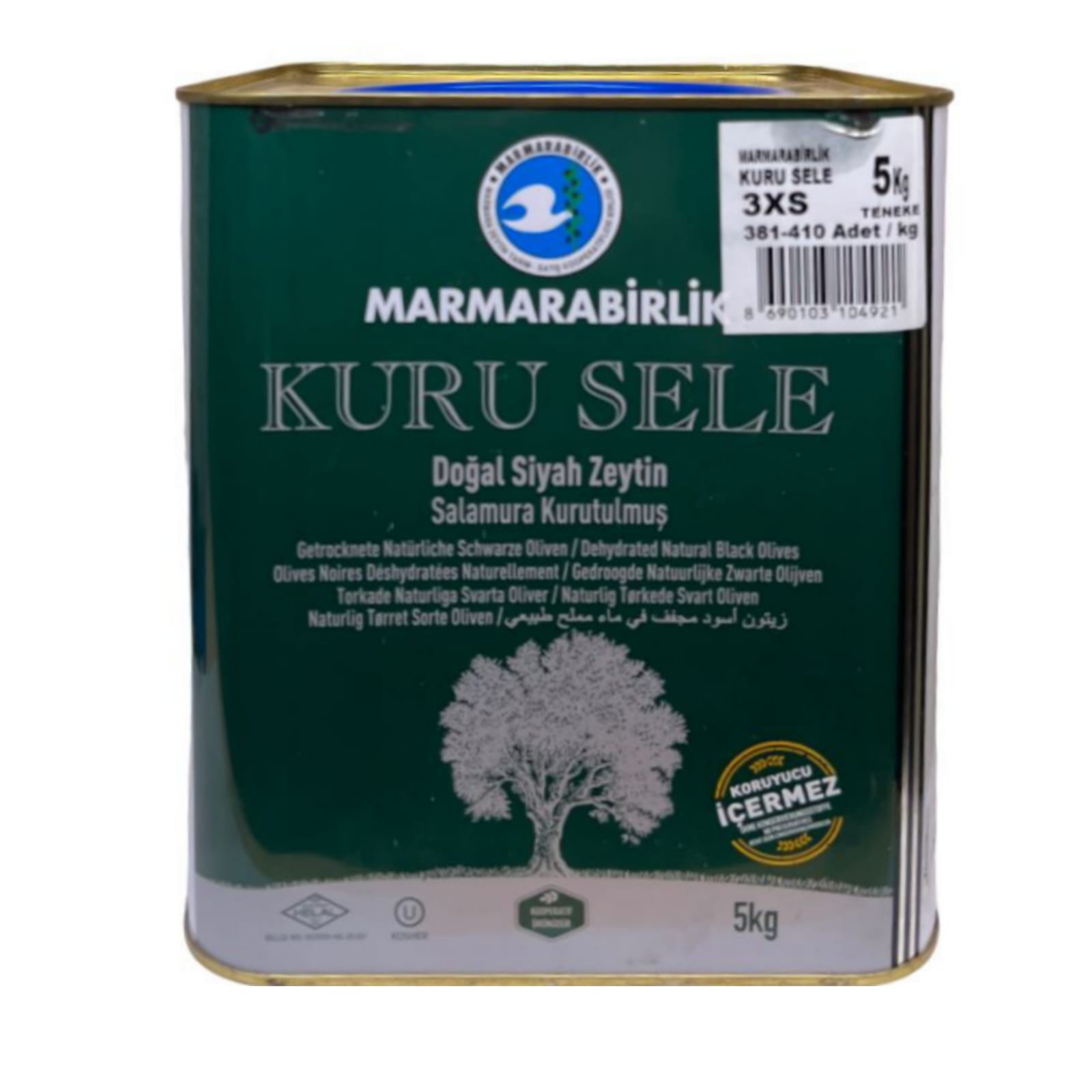 

Маслины Marmarabirlik Kuru Sele 3XS черные вяленые с косточкой, 5 кг