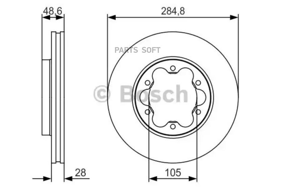 

Тормозной диск Bosch комплект 1 шт. 0986479R27