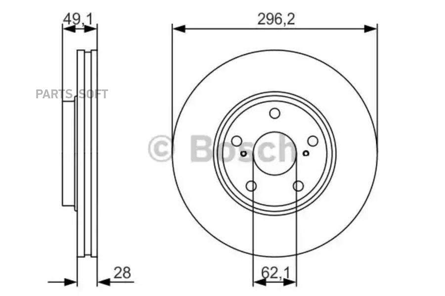 

Тормозной диск Bosch комплект 1 шт. 0986479R28