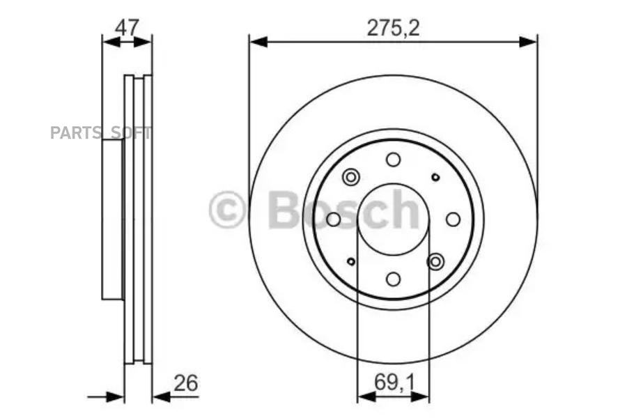 

Тормозной диск Bosch комплект 1 шт. 0986479S28