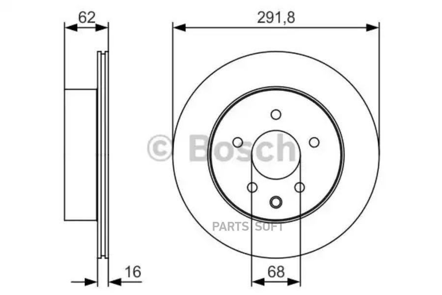 

Тормозной диск Bosch комплект 1 шт. 0986479S31