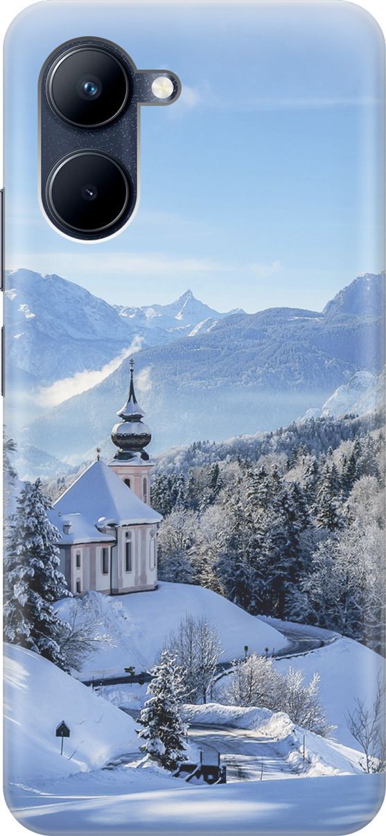 

Силиконовый чехол на realme C33 с принтом "Заснеженные горы", Голубой;синий, 1573800