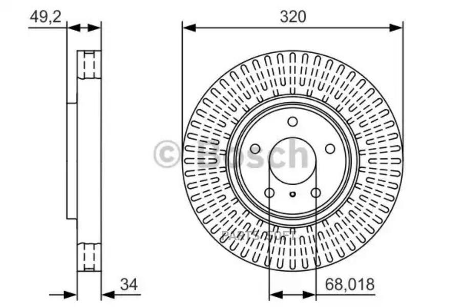 

Тормозной диск Bosch комплект 1 шт. 0986479T32