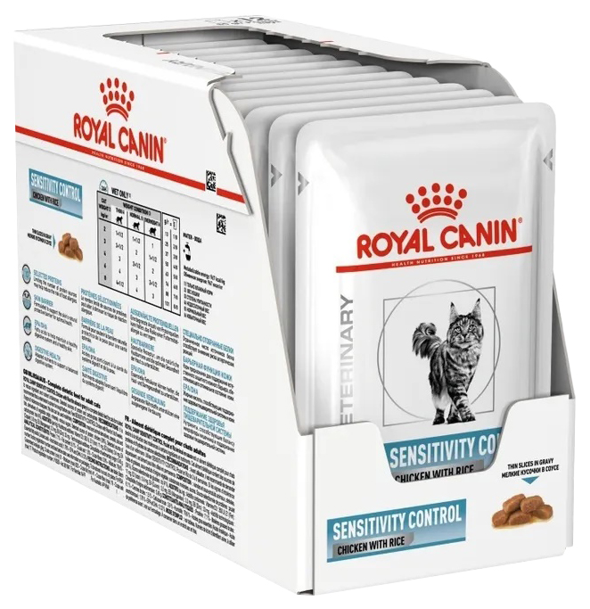 фото Влажный корм для кошек royal canin vet diet sensitivity control цыпленок, рис, 24шт по 85г