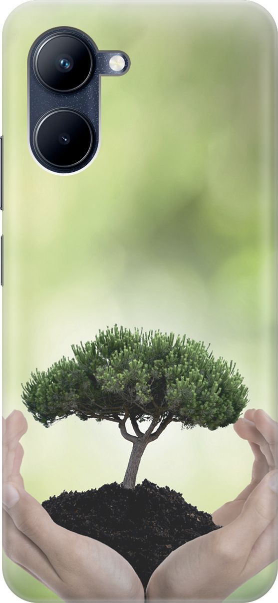 

Силиконовый чехол на realme C33 с принтом "Оберегайте природу", Бежевый;зеленый, 1574300