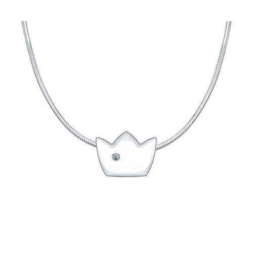 

Колье из серебра 40 см SOKOLOV 87070005, бриллиант, 87070005