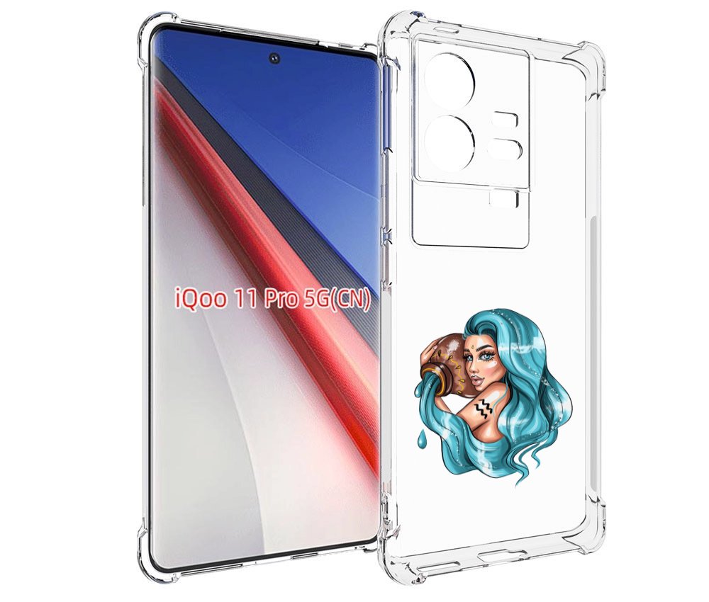 

Чехол бампер MyPads Девушка-Водолей для Vivo iQOO 11 Pro противо..., Прозрачный, Tocco