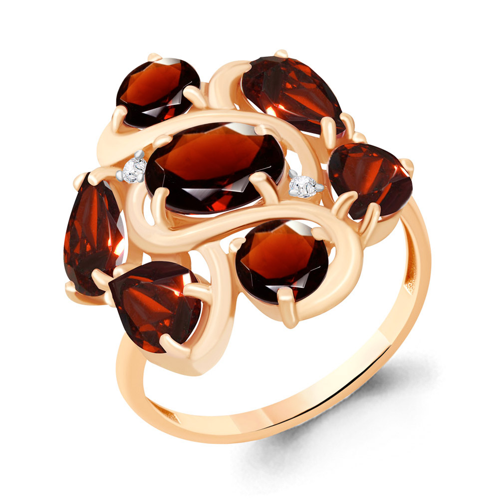 

Кольцо из серебра с гранатом р. , Aquamarine 6904803_925_з, 6904803_925_з