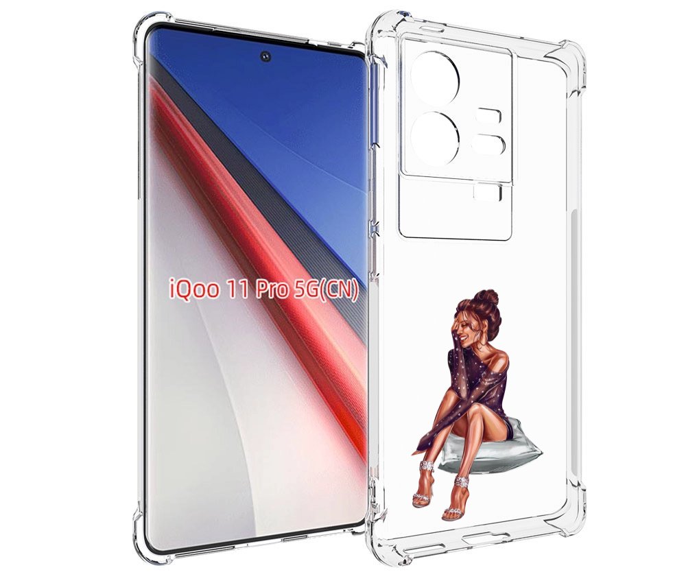 

Чехол бампер MyPads Девушка-на-подушке женский для Vivo iQOO 11 ..., Прозрачный, Tocco