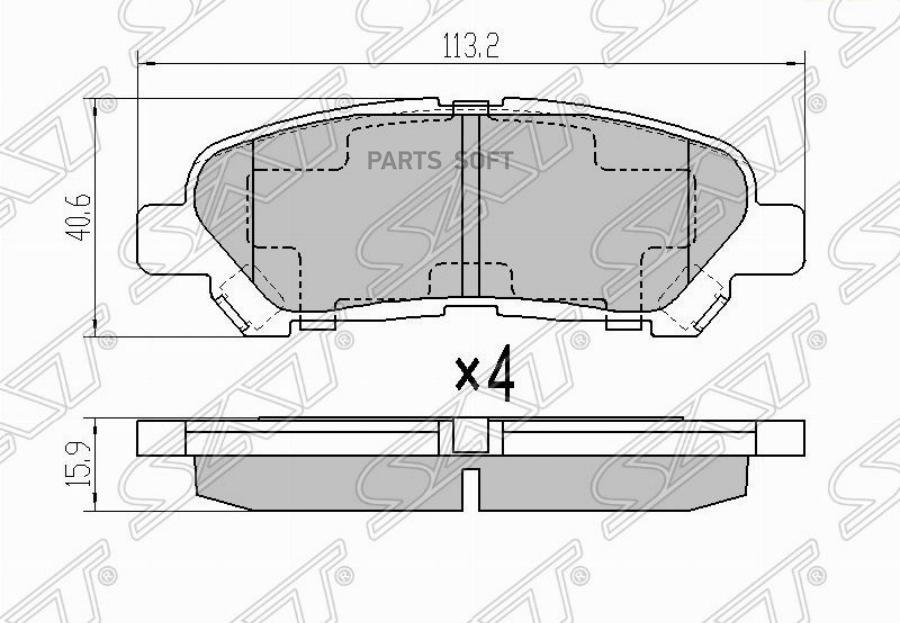 

SAT ST0446648120 Колодки тормозные зад TOYOTA HIGHLANDER GSU 40 07-