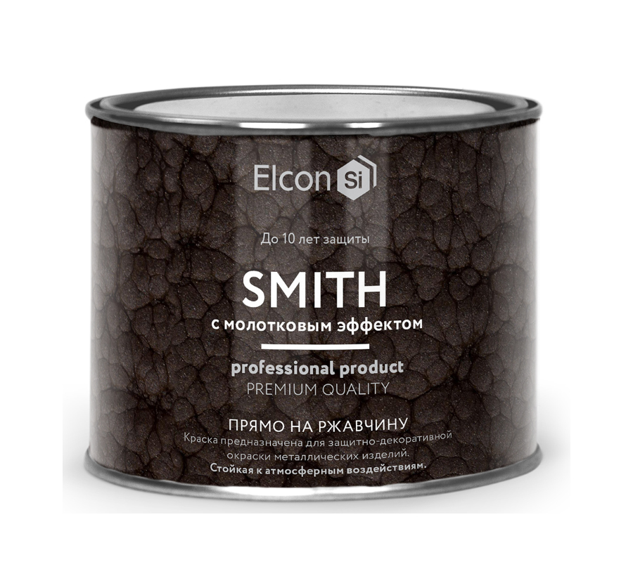 фото Краска elcon smith кузнечная, с молотковым эффектом, серебро, 400 г