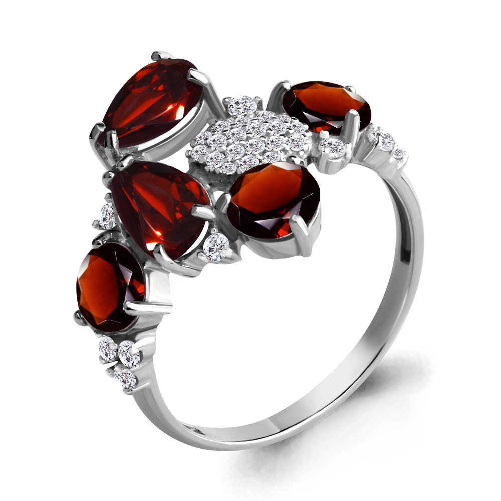 

Кольцо из серебра с гранатом р. , Aquamarine 6905303А_925_р, 6905303А_925_р