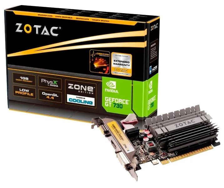 

Видеокарта Zotac NVIDIA GeForce GT 730 Zone Edition (ZT-71113-20L), Черный, GeForce GT 730 Zone Edition