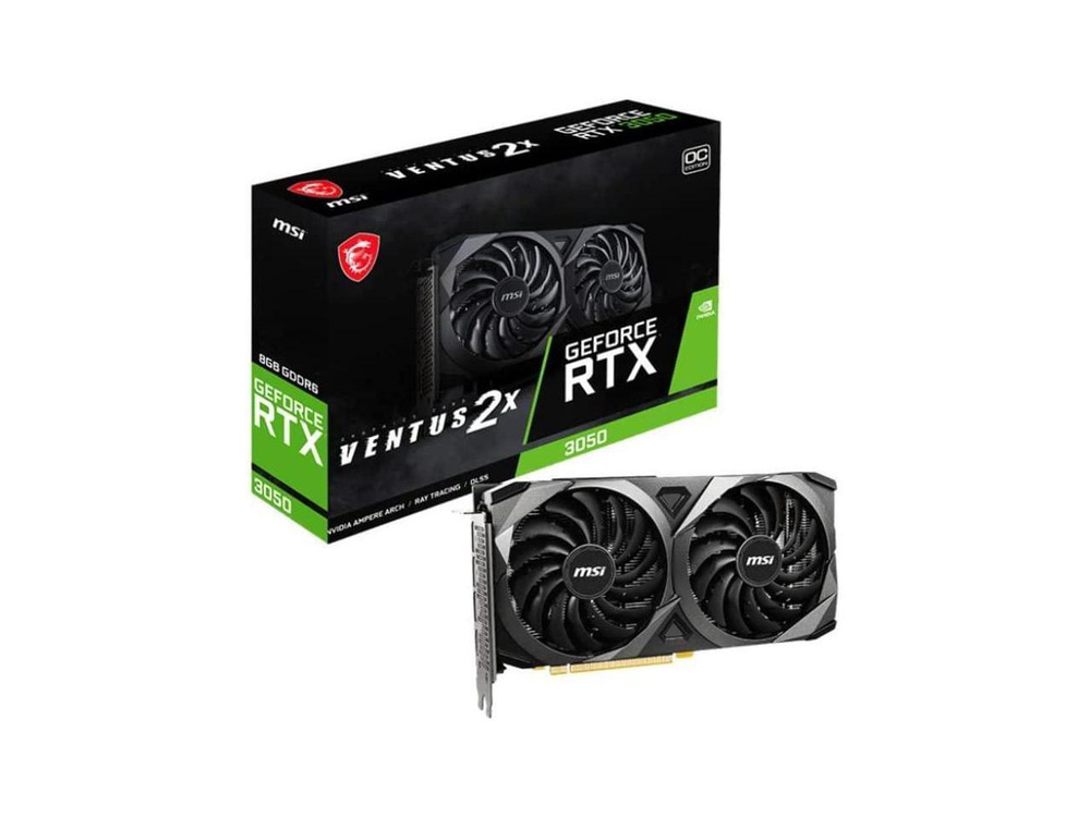 

Видеокарта MSI NVIDIA GeForce RTX 3050 VENTUS 2X OC, Черный, GeForce RTX 3050 VENTUS 2X OC