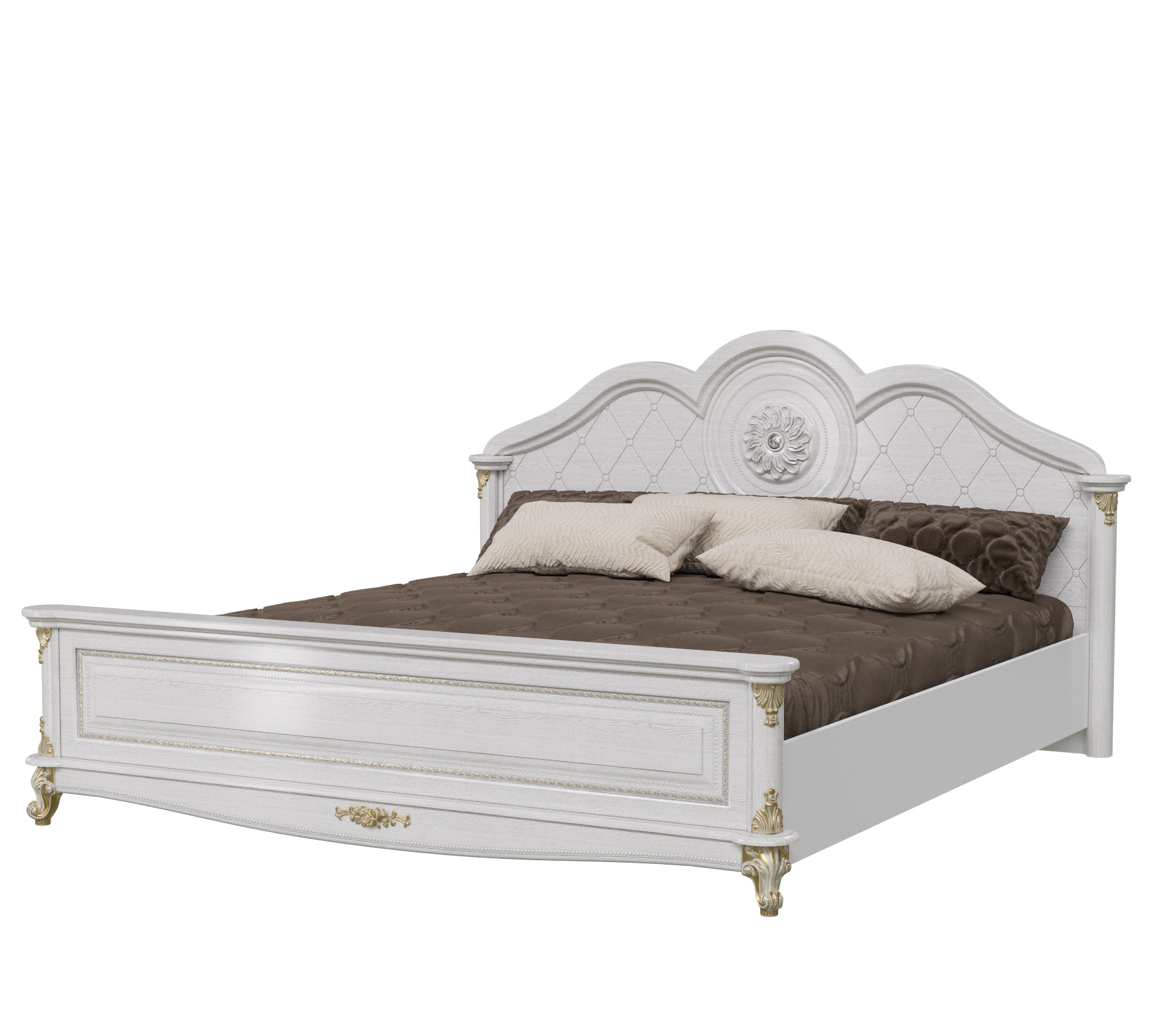 фото Кровать 1800 мэри-мебель да винчи сд-02орт патина белый, 209х212х113 см
