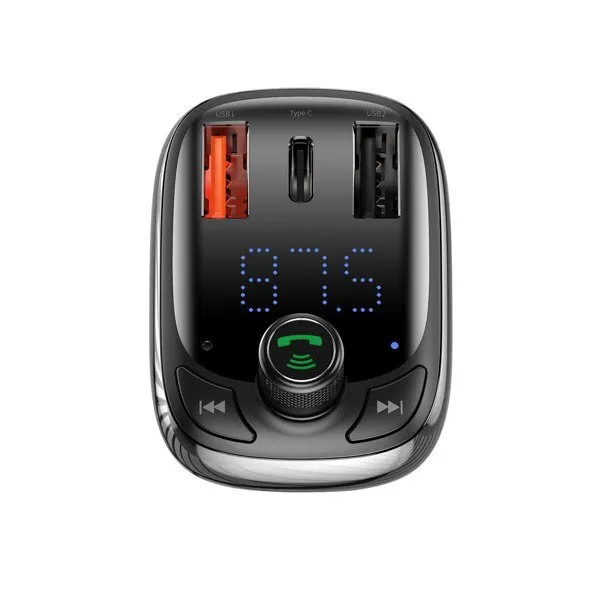 FM трансмиттер bluetooth модулятор Baseus T Typed S-13 BT MP3 Charger черный CCTM-B01