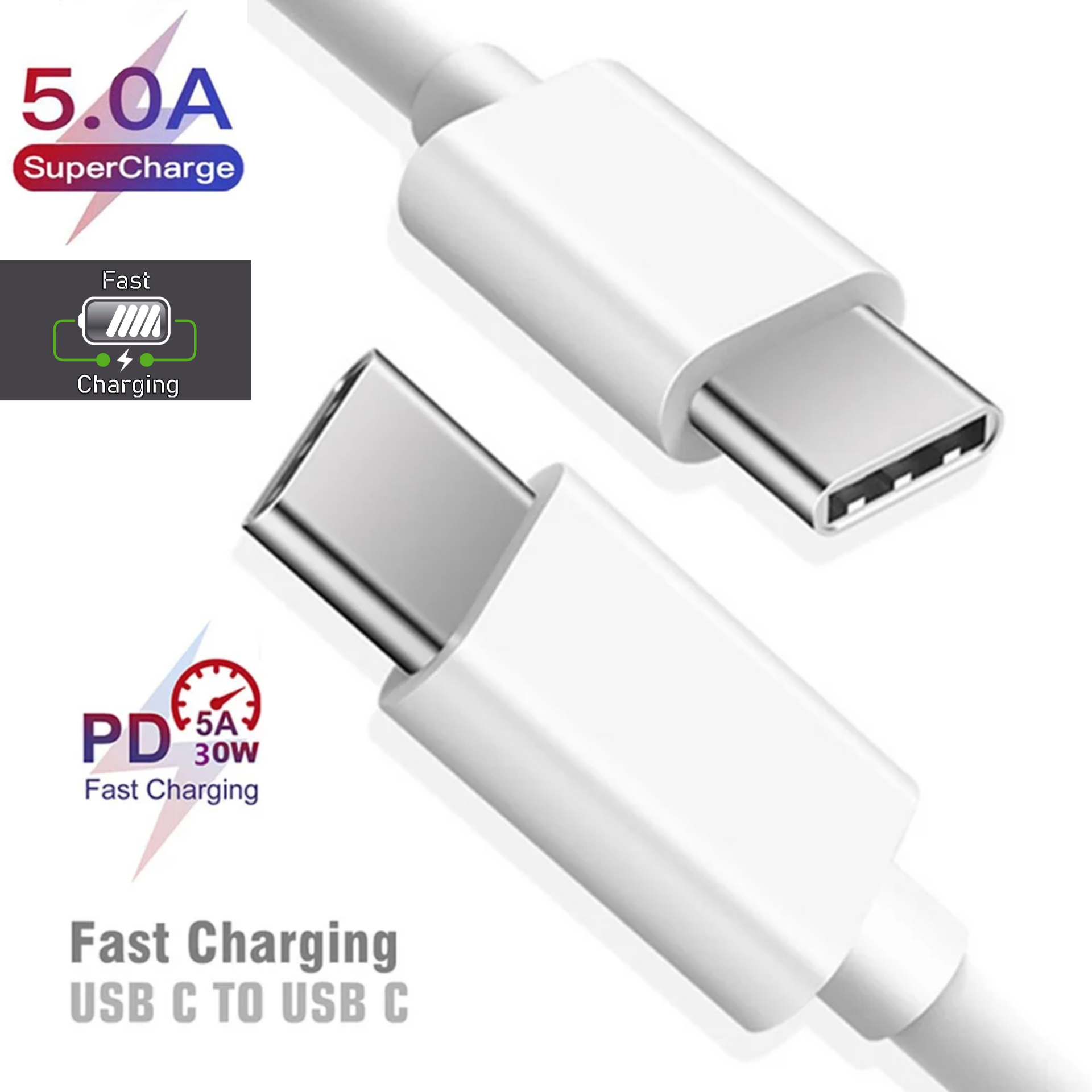 

Кабель зарядки для Huawei CP43 USB Type-C-USB Type-C (5A) провод передачи данных