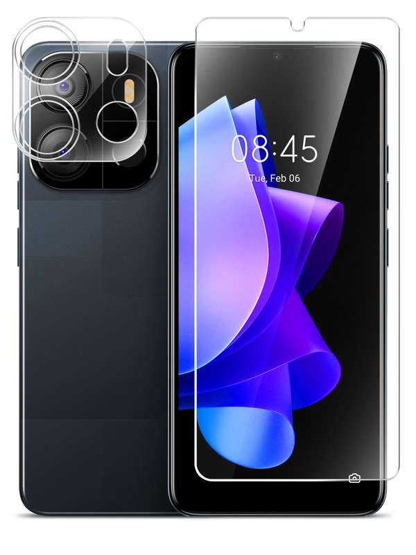 

Гибридное защитное стекло Brozo на экран и камеру Tecno Pop 7, Tecno Pop 7
