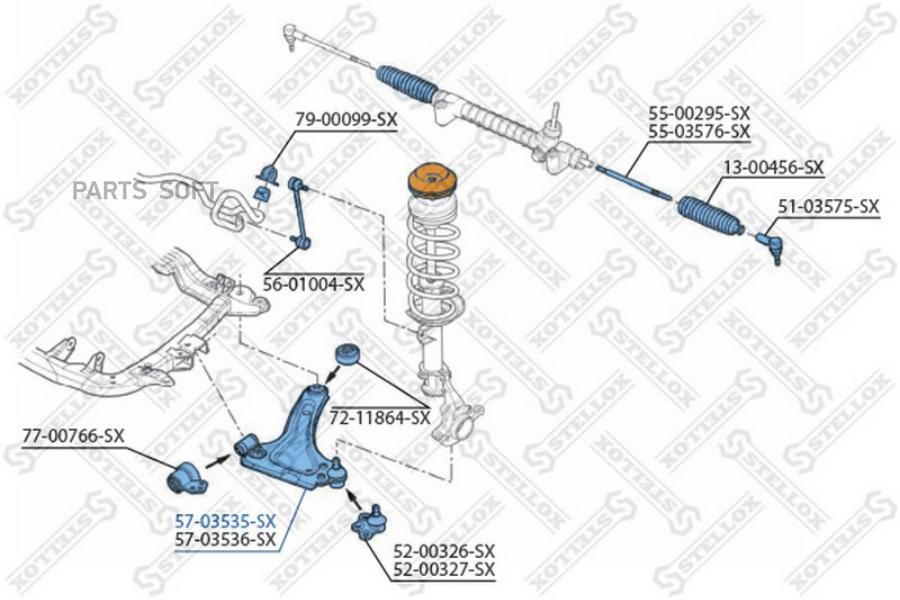 

Рычаг Нижний Левый STELLOX 5703535SX