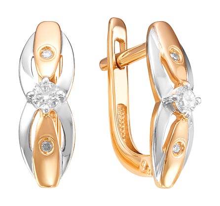

Серьги из красного золота с бриллиантом Ювелирные традиции S112-5003, S112-5003